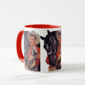Vintager Spaß, Cowboy Gesang für sein Pferd Tasse (Vorderseite Links)