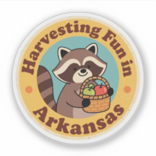 Vintager Spaß in Arkansas Raccoon Ernte Aufkleber