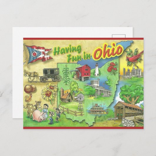 Vintager Spaß in Ohio Postkarte (Vorne/Hinten)