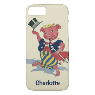 Vintager Spaß, Niedliche Happy Dancing Pig Tänze Case-Mate iPhone Hülle