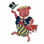 Vintager Spaß, Niedliche Happy Dancing Pig Tänze Fotoskulptur Ornament<br><div class="desc">Vintage Illustration lustiges humorvolles Bild mit einem tanzenden Schwein mit einem großen Lächeln auf seinem Gesicht. Er trägt einen Anzug mit gestreifter Hose,  einem Oberhut und Stock.</div>