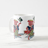 Vintager Spaß, Niedliche Happy Dancing Pig Tänze Kaffeetasse (Vorderseite Links)
