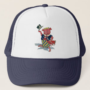 Vintager Spaß, Niedliche Happy Dancing Pig Tänze Truckerkappe