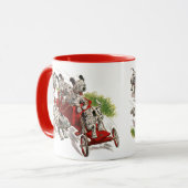 Vintager Spaß Niedlicher Dalmatiner Welpenhunde Fe Tasse (Vorderseite Links)