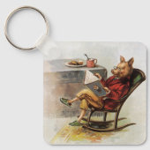Vintager Spaß, Rockstuhl Lesen eines Buches Schlüsselanhänger (Vorderseite)