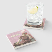 Vintager Spaß-Untersetzer Steinuntersetzer (Seitenansicht)