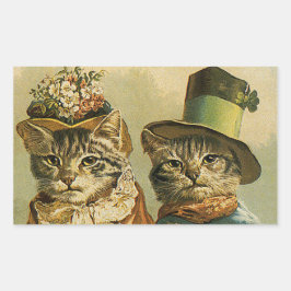 Vintager Spaß, Viktorianische Bräutigatzen in Henn Rechteckiger Aufkleber