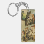 Vintager Spaß, Viktorianische Bräutigatzen in Henn Schlüsselanhänger (Vorderseite links)