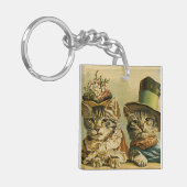 Vintager Spaß, Viktorianische Bräutigatzen in Henn Schlüsselanhänger (Vorderseite links)