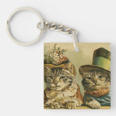 Vintager Spaß, Viktorianische Bräutigatzen in Henn Schlüsselanhänger (Vorderseite)