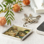 Vintager Spaß, Viktorianische Bräutigatzen in Henn Schlüsselanhänger (Seite)