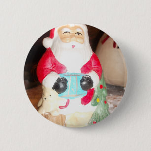 Vintager Spaß Weihnachten mit Schneekunst Button