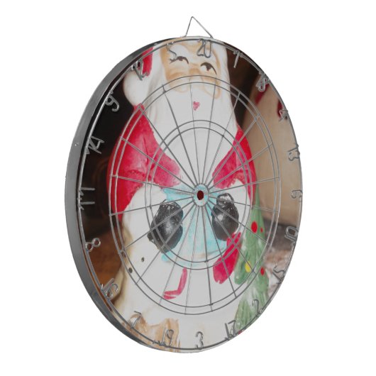 Vintager Spaß Weihnachten mit Schneekunst Dartscheibe (Vorderseite Links)