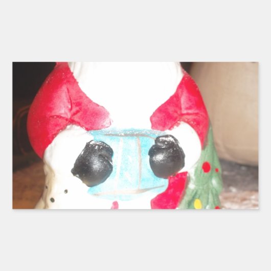 Vintager Spaß Weihnachten mit Schneekunst Rechteckiger Aufkleber (Vorderseite)