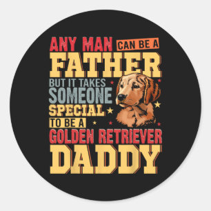 Vintager Special Golden Retriever Daddy Vathday Runder Aufkleber