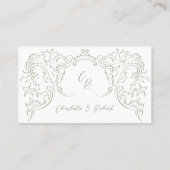 Vintager Speicherauszug Geblüht QR-Code Website-Ka Platzkarte (Rückseite)