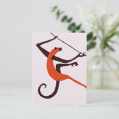 Vintager Spielaffe Postkarte (Stehend Vorderseite)