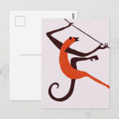 Vintager Spielaffe Postkarte (Vorne/Hinten)