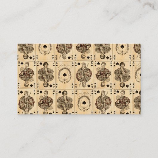 Vintager Spielkarte-Collagen-As-Königin-König Jack Visitenkarte (Vorderseite)