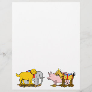 Vintager Spielzeughund, Pferd, Schwein, Elefant