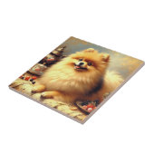 Vintager Spitz Hundeanstrich Fliese (Seite)