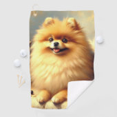 Vintager Spitz Hundeanstrich Golfhandtuch (Insitu)