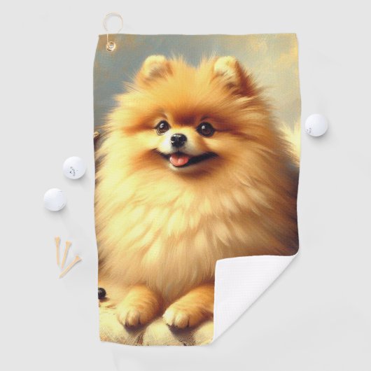 Vintager Spitz Hundeanstrich Golfhandtuch (Insitu)