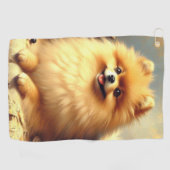 Vintager Spitz Hundeanstrich Golfhandtuch (Horizontal)