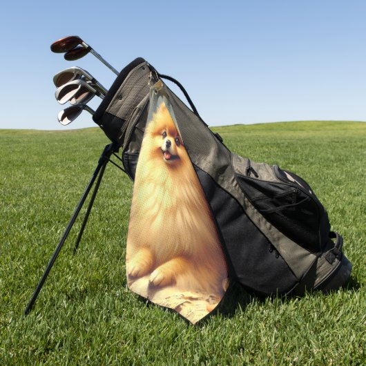 Vintager Spitz Hundeanstrich Golfhandtuch (Gras)