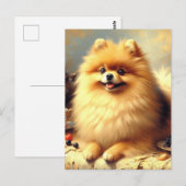 Vintager Spitz Hundeanstrich Postkarte (Vorne/Hinten)