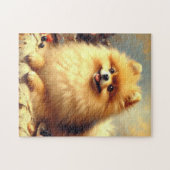 Vintager Spitz Hundeanstrich Puzzle (Horizontal)