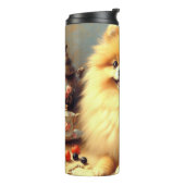 Vintager Spitz Hundeanstrich Thermosbecher (Nach links gedreht)