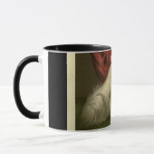 Vintager Spitz, maltesische Hundeporträt, rot Tasse (Links)