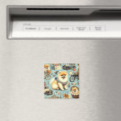 Vintager Spitz Nahtlose Illustration Magnet (In Situ (Geschirrspüler))