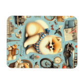 Vintager Spitz Nahtlose Illustration Magnet (Horizontal)