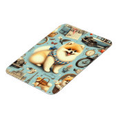 Vintager Spitz Nahtlose Illustration Magnet (Linke Seite)