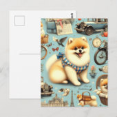 Vintager Spitz Nahtlose Illustration Postkarte (Vorne/Hinten)