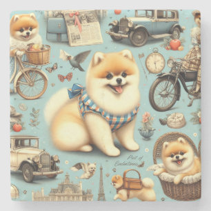 Vintager Spitz Nahtlose Illustration Steinuntersetzer