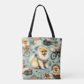 Vintager Spitz Nahtlose Illustration Tasche (Rückseite)