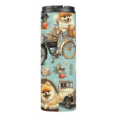 Vintager Spitz Nahtlose Illustration Thermosbecher (Rückseite)
