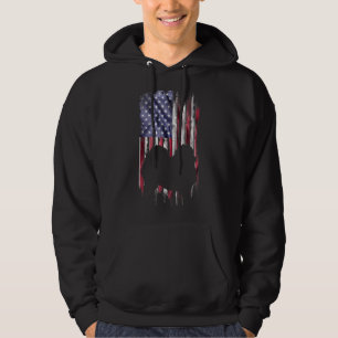 Vintager Spitz von American Flag Liebe Dog Pom Sil Hoodie