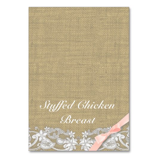 Vintager Spitzen- und Blush-Bow-Essenzzent Tischnummer (Vorderseite)