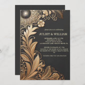 Vintager Spitzengoldfilm Verkostung der Probe Einladung (Vorne/Hinten)