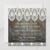 Vintager Spitzenholz Rustikaler Western Stall Einladung (Vorderseite)