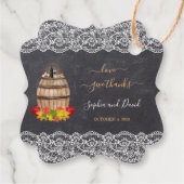 Vintager Spitzenweinkeller Chalk Erntedank Hochzei Geschenkanhänger (Rückseite)