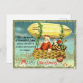 Vintager Spoof Christmas Funny Santa Reindeer Postkarte (Vorne/Hinten)