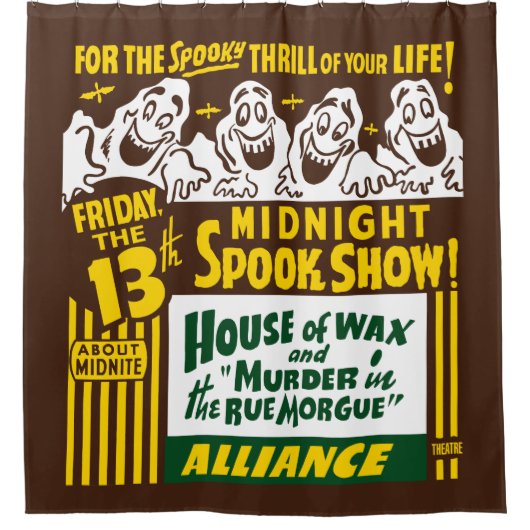 Vintager Spook-Show-Plakat-Duschvorhang Duschvorhang (Vorderseite)