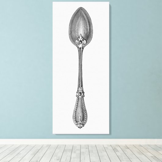 Vintager Spoon Leinwanddruck (Insitu (Holzboden))