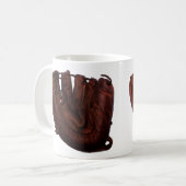 Vintager Sport, antiker Lederhandschuh, Baseballha Kaffeetasse (Vorderseite Links)