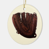 Vintager Sport, antiker Lederhandschuh, Baseballha Keramikornament (Links)